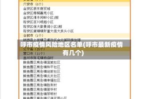 呼市疫情风险地区名单(呼市最新疫情有几个)