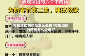疫情地区的药品怎么处理/疫情地区的药品怎么处理好