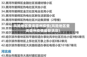 风险地区查询德州疫情(风险地区查询德州疫情最新消息)