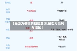 【是否为低疫情地区查询,是否为低风险地区】