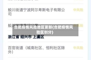 合肥疫情风险地区更新(合肥疫情风险区划分)