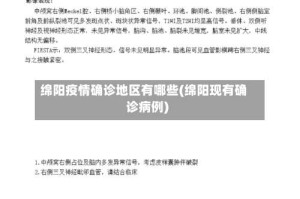绵阳疫情确诊地区有哪些(绵阳现有确诊病例)