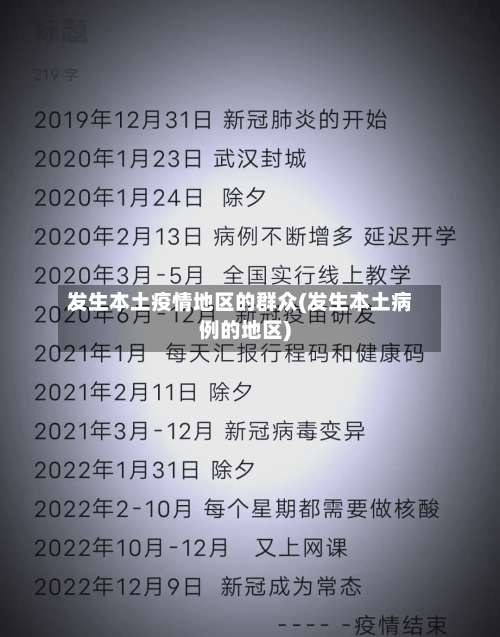 发生本土疫情地区的群众(发生本土病例的地区)-第3张图片