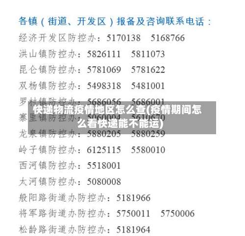 快递物流疫情地区怎么查(疫情期间怎么看快递能不能运)-第2张图片