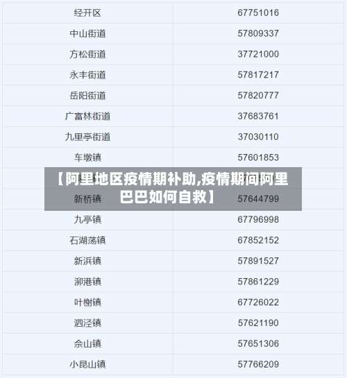 【阿里地区疫情期补助,疫情期间阿里巴巴如何自救】-第1张图片