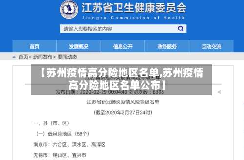 【苏州疫情高分险地区名单,苏州疫情高分险地区名单公布】-第2张图片